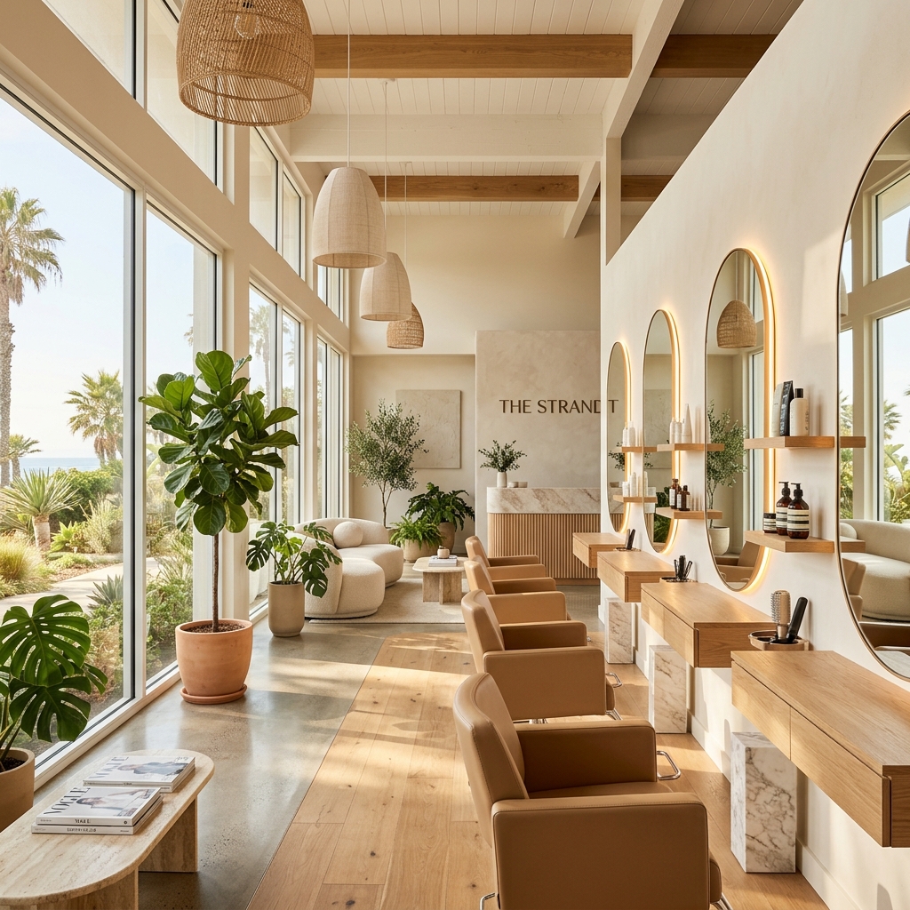 Sunlit luxury hair salon interior — Sol Salon